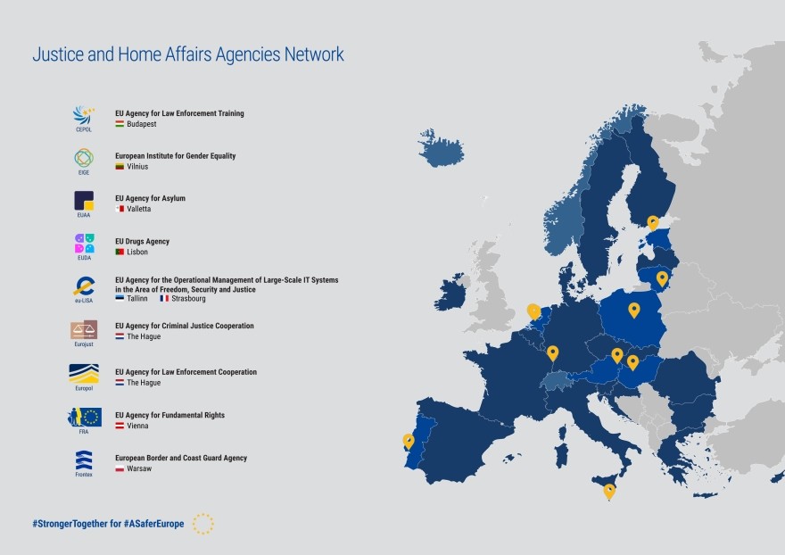 Justice and Home Affairs Agencies Map